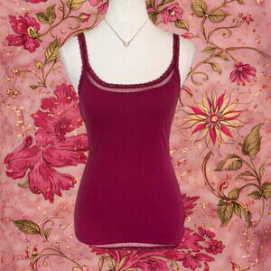 Raspberry Color Y2K Converse Vintage Fitted Cotton Full Length Tank top size M